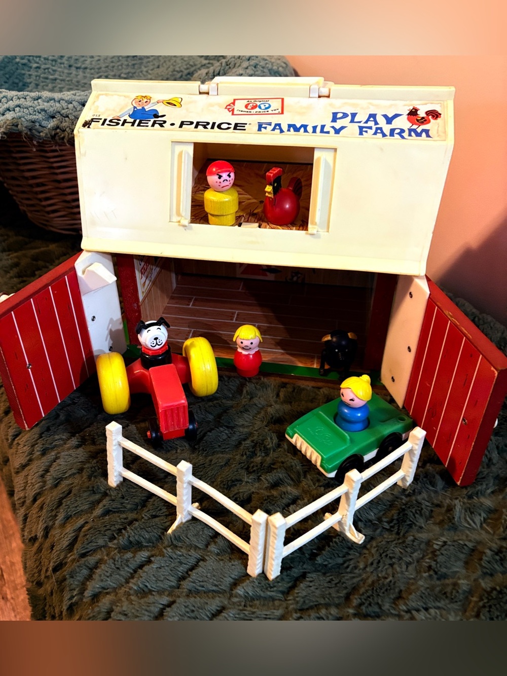 Fisher-Price Play Family Farm Toy Set - Cream, Red, Yellow, Green, Blue